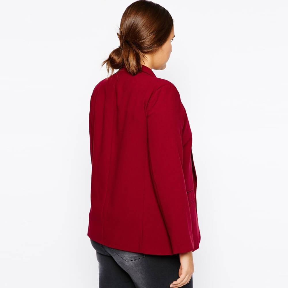 Slim Lapel Linen Blazer maroon