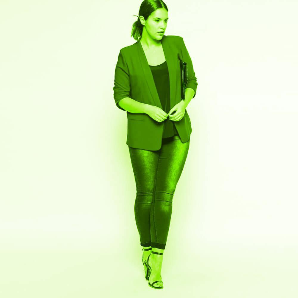 Slim Lapel Linen Blazer green