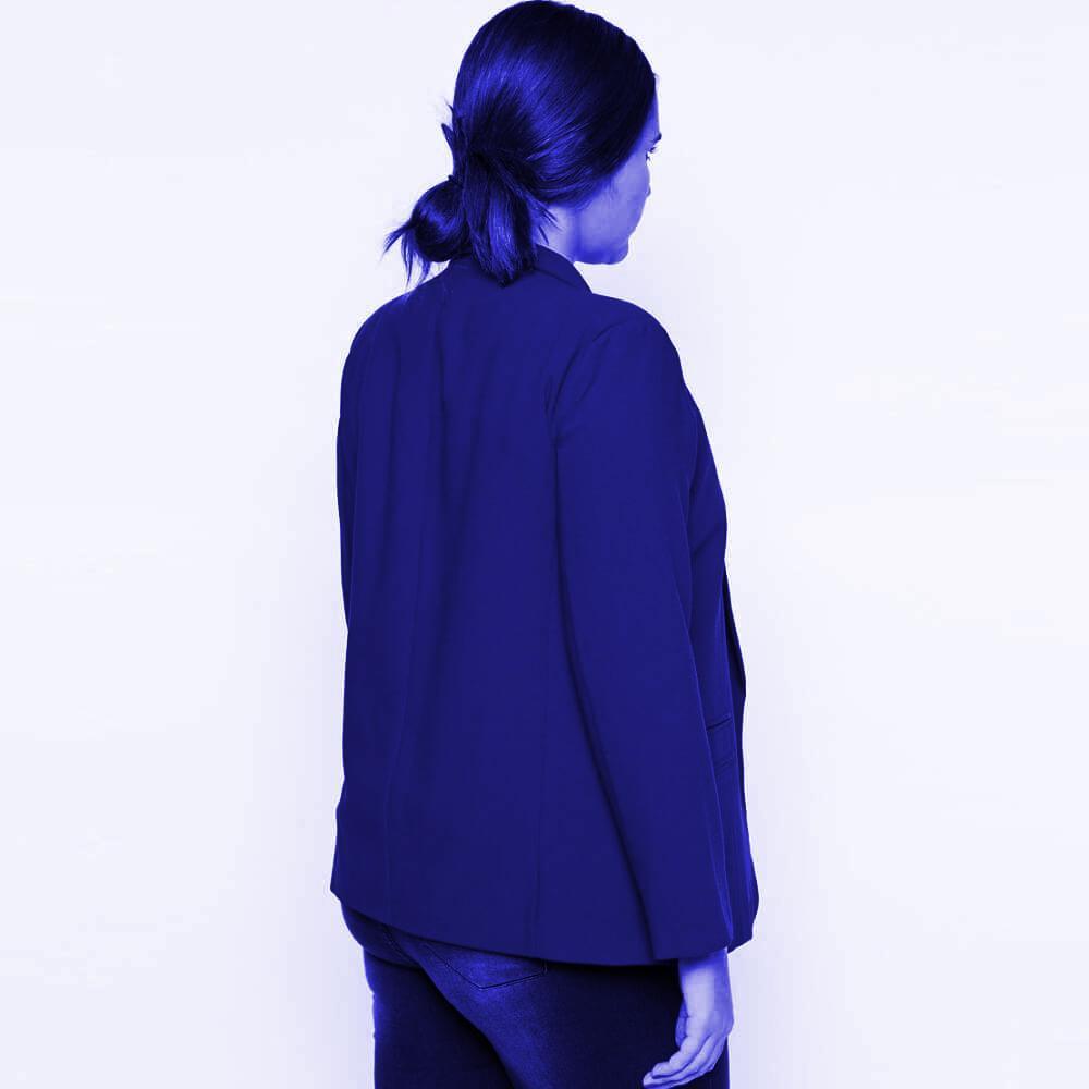 Slim Lapel Linen Blazer blue
