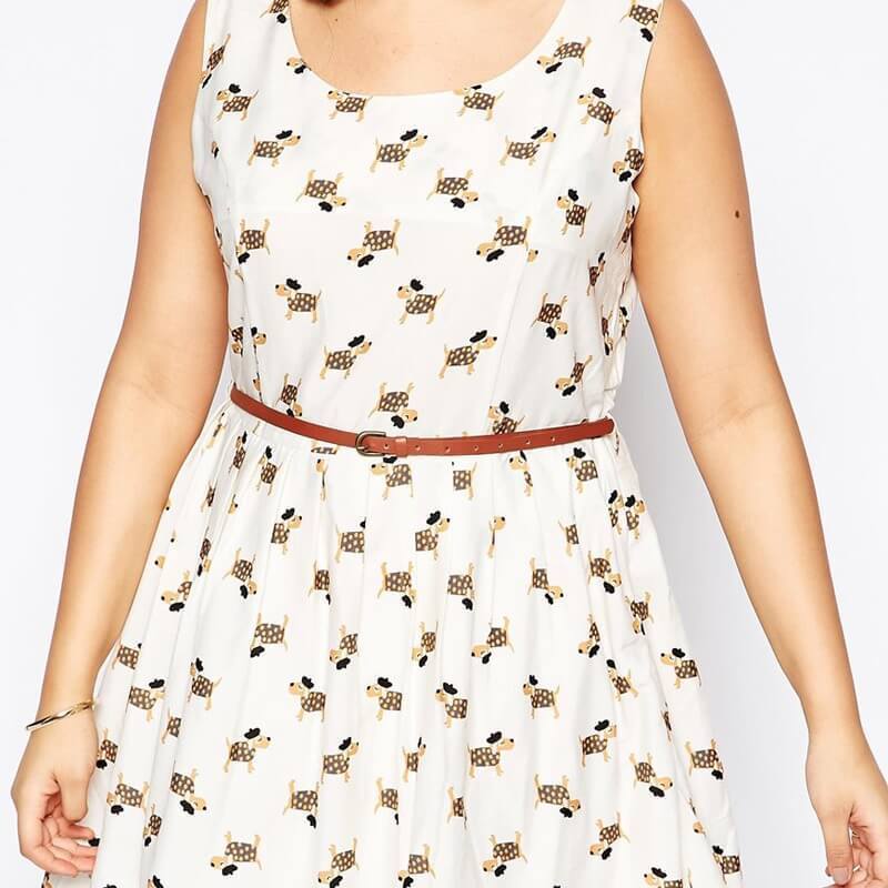 Printed A-line Sleeveless Dress