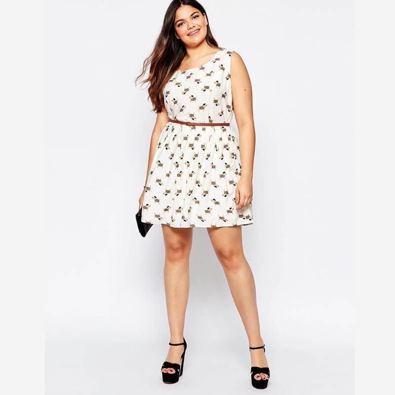 Printed A-line Sleeveless Dress